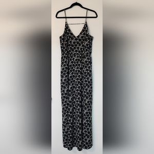 LOFT Navy Floral Maxi Dress in size 10